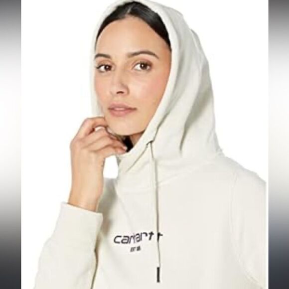 Cathartt FORCE RELAXED FIT LIGHTWEIGHT GRAPHIC HOODED SWEATSHIRT women’s cream - Picture 1 of 10